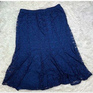 NWOT Coldwater Creek Skirt Blue Navy Lace Wedding | Size: Medium